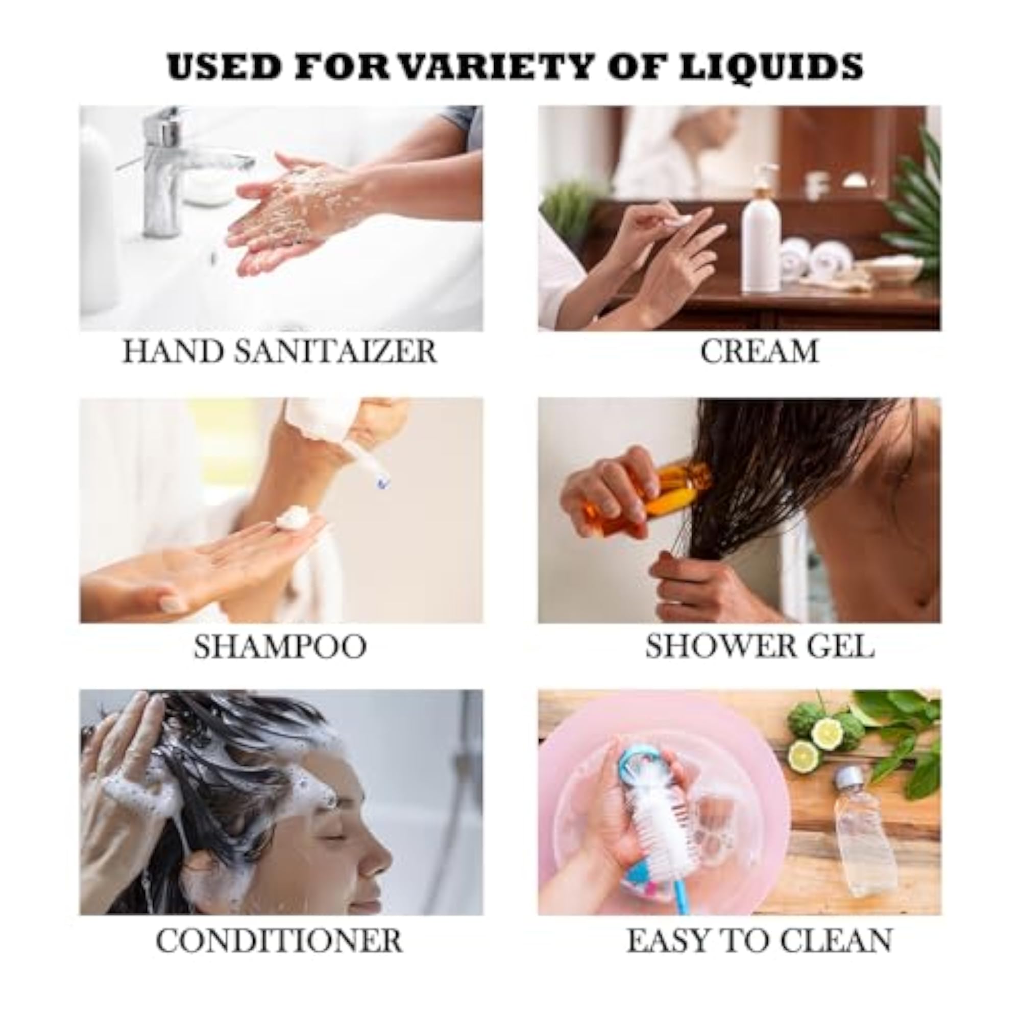 100ml Clear Empty Square PET Bottles with Black Flip Top Cap