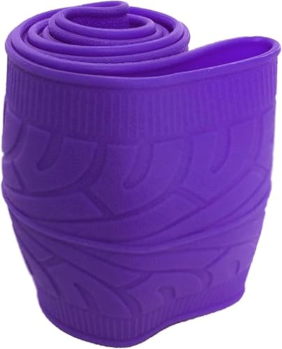 Miniatura 7 de Funda universal de volante morada 13.5 a 15 pulgadas, protector de volante antideslizante de silicona elástica para la mayoría de modelos de