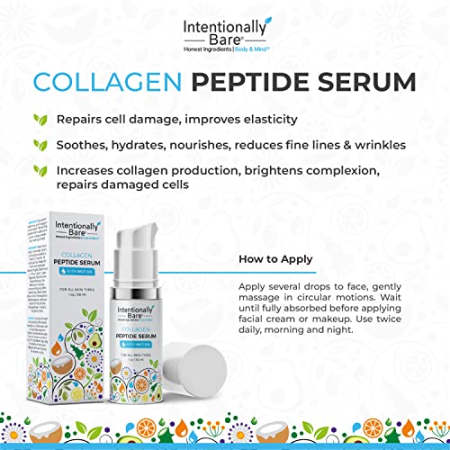Intentionally Bare Collagen Peptide Serum with MCT Oil and Hyaluronic Acid - Keto for Your Face - Firming Brightening Anti Aging Facial Serum - Collagen Serum for Fine Lines - All Skin Types - 1oz - Image 4
