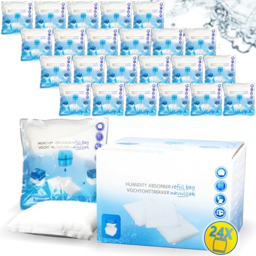 24x Luftentfeuchter Granulat 400g Nachfüllpack universal Feuchtigkeits-Stopper Beutel (24x Nachfüllpack 400g)