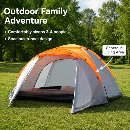 Carpa túnel para camping 3-4 personas impermeable 310x220x150cm miniatura 7