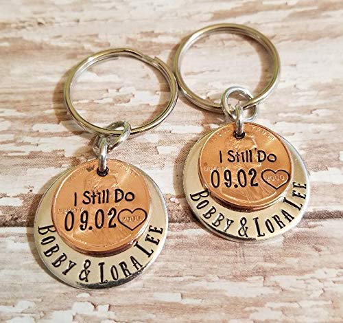 Personalized I Still Do Wedding Anniversary Gift Keychain for Men and Women Spouse