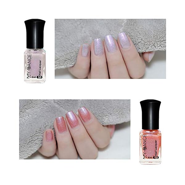 Gireatick 8 Flaschen Meerjungfrau Perle Muschel Nagellack Transparent Muschel Glimmer Lack Glänzend Schimmer Maniküre Lack Kristall Nagelkunst Set 8 Farben – Bild 6
