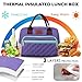 Genteen Lunch box for Women Girls Teens Insulated Quilted Lunch Bag for Adult Men Reusable LunchBox with Front Pocket for Work, School, Picnic or Travel-15 Cans/14 Liters Purple