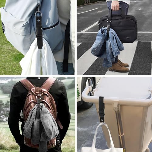 Ouligay 2 Stück Add A Bag Gepäckgurte, Luggage Strap for Jacket Bags, Jackenhalter Rucksack Verstellbare Gepäckgurte für Taschen, Machen Sie Ihre Hände Frei Add A Bag Strap Reisezubehör, Schwarz