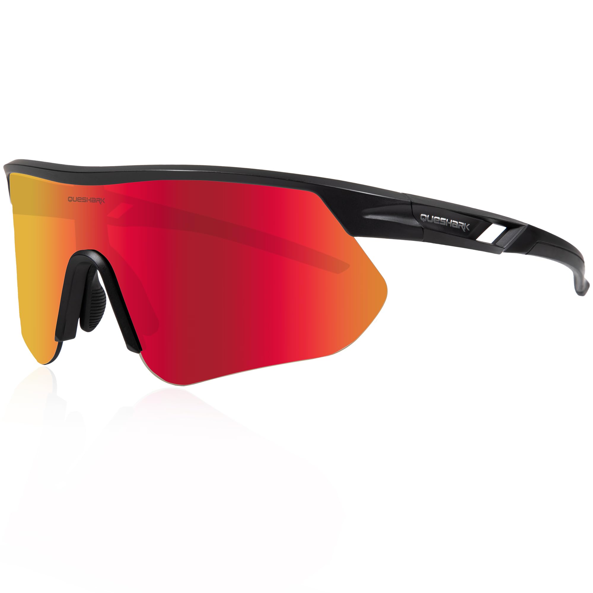 Queshark Occhiali Ciclismo, Occhiali Running Uomo Donna, Occhiali Veloci, TR90 Telaio & Protezione UV400, Occhiali da Sole Sportivi per Ciclismo Corsa Pesca Baseball Sci
