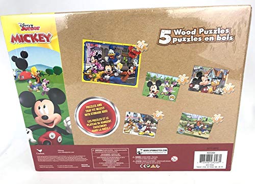 Disney 778988280461 Mickey Mouse 5 Wood Jigsaw Puzzles In Wood Storage Box thumb #2