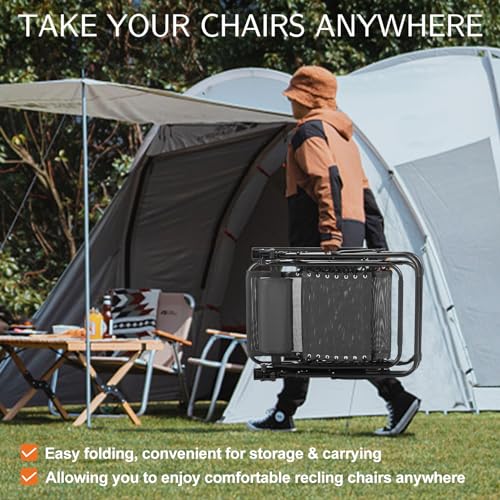 Sweetcrispy SKY6622 Zero Gravity Chairs, Set Of 2 Portable Recliner Beach Camping Patio Outdoor Folding Lounge Chair thumb #6