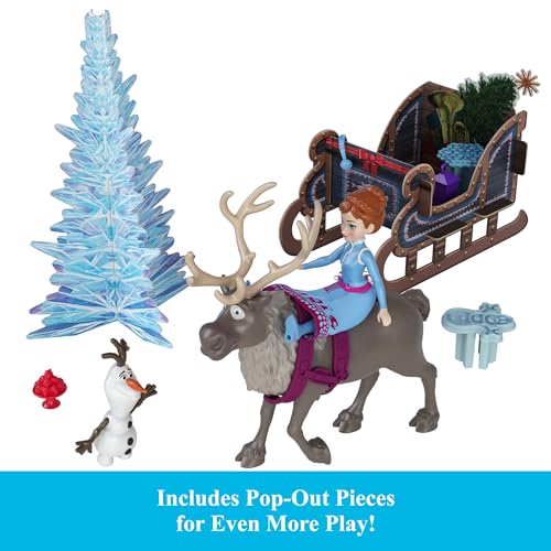 Image of Mattel Disney Frozen Toys, Anna & Elsa Small Doll Advent Calendar with 2 Friend Figures, Moldable Sand & 24 Play Pieces, Inspired by Olaf's Frozen Adventure​​​​
