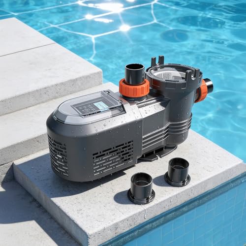 VARMINPOOL Variable Speed Pool Pump Inground, 2.5HP, 10567GPH High Flow Energy Efficient Pool Pump for Above Ground Pool, Programmable Timer, Rain Cover, 220V, Large Filter Basket