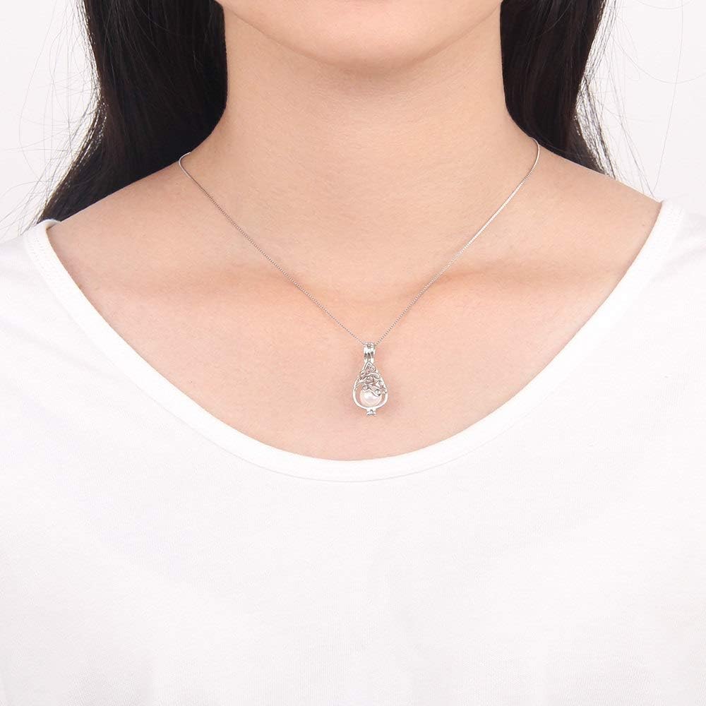 925 Sterling Silver Waterdrop Cage Pendants Crafting Charm for DIY Necklace Bracelet Jewelry Making - Image 6