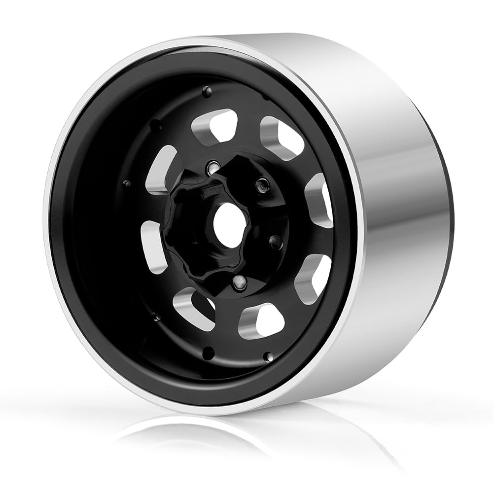 4 Stück 1.9 Beadlock Felgen Schwarz für SCX10 TRX4 1/10