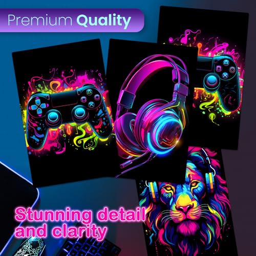 Bqw 6 Pieces Video Game Posters Neon Gaming Poster Game Themed Art Poster Print Wall Decoration For Teens Boys Girls Bedroom Game Room 11 Inch X 16 Inch Unframed thumb #3