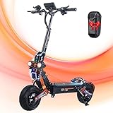ANDBEE Electric Scooter Adult, 12-inch Road Tires with Seat Sports Scooter, 5000W Dual Motor High Power Dual Drive 50MPH, 48V35AH Range 75Miles Removable with Password Lock Battery Electric Scooter