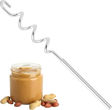 Peanut Butter Stirrer Stainless Steel,Peanut-Butter Mixer Tool Hand Crank,Peanut Butter Stirrer Drill Attachment11.81inch