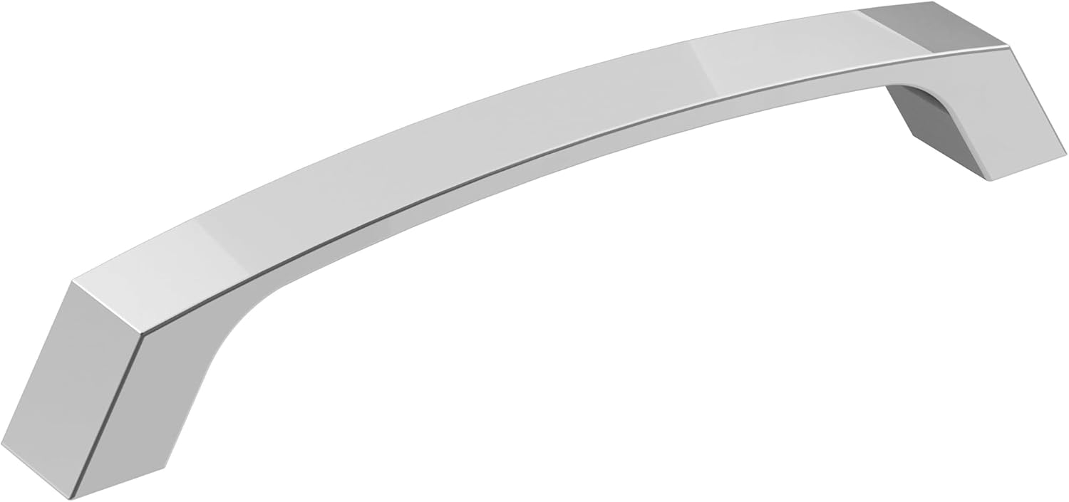 Amerock Premise 5-1/16 inch (128mm) Center-to-Center Polished Chrome Cabinet Pull - 10 Pack