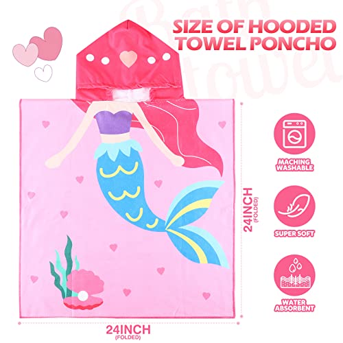 3 Pack Kids Hooded Towel Baby Beach Bath Towel For Girls Boys Thicker Toddler Swim Towels Ponchos With Hood Cotton Pool Bath Towels Poncho, 47 X 24 Inch #TOP1