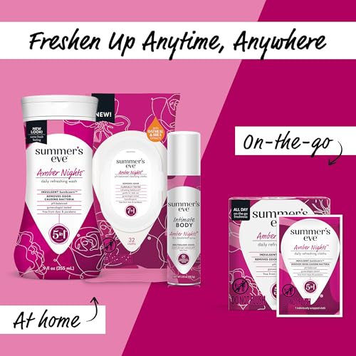 Image of Summer's Eve All-Over Daily Feminine Wash, Amber Nights, 15 Fl Oz | With Oat & Shea Extracts, Summers Eve Feminine Wash, pH-Balanced Body Wash for Women, Feminine Care to Remove Vaginal Odor