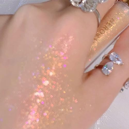 Miniatura 3 de KWOLYKIM Sombra de ojos líquida con purpurina, larga duración, secado rápido, fácil de aplicar, pegamento pigmentado de diamante con purpurina