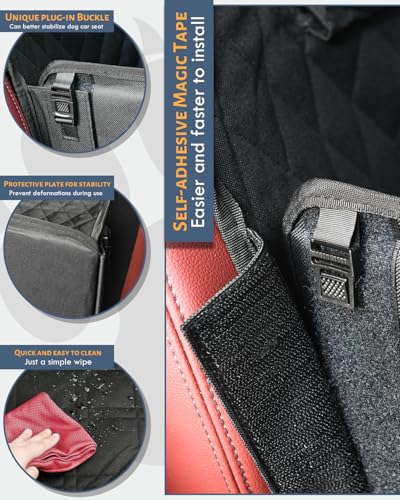 Looxmeer Hunde Autositz Extra Stabiler für Kleine Mittlere Hunde Ganz Schwarz