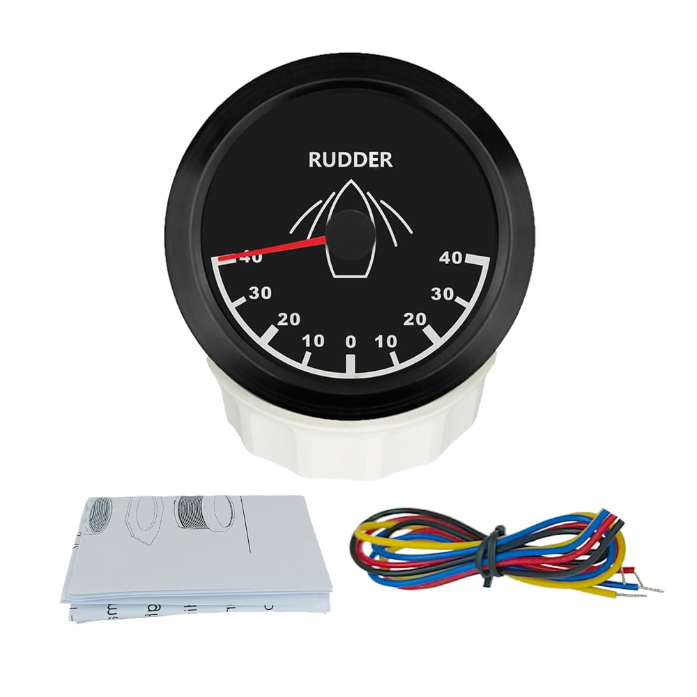ELING Misuratore di angolo di canottaggio universale 85mm con sensore 0-190ohm con retroilluminazione rossa per barche a vela 12V 24V