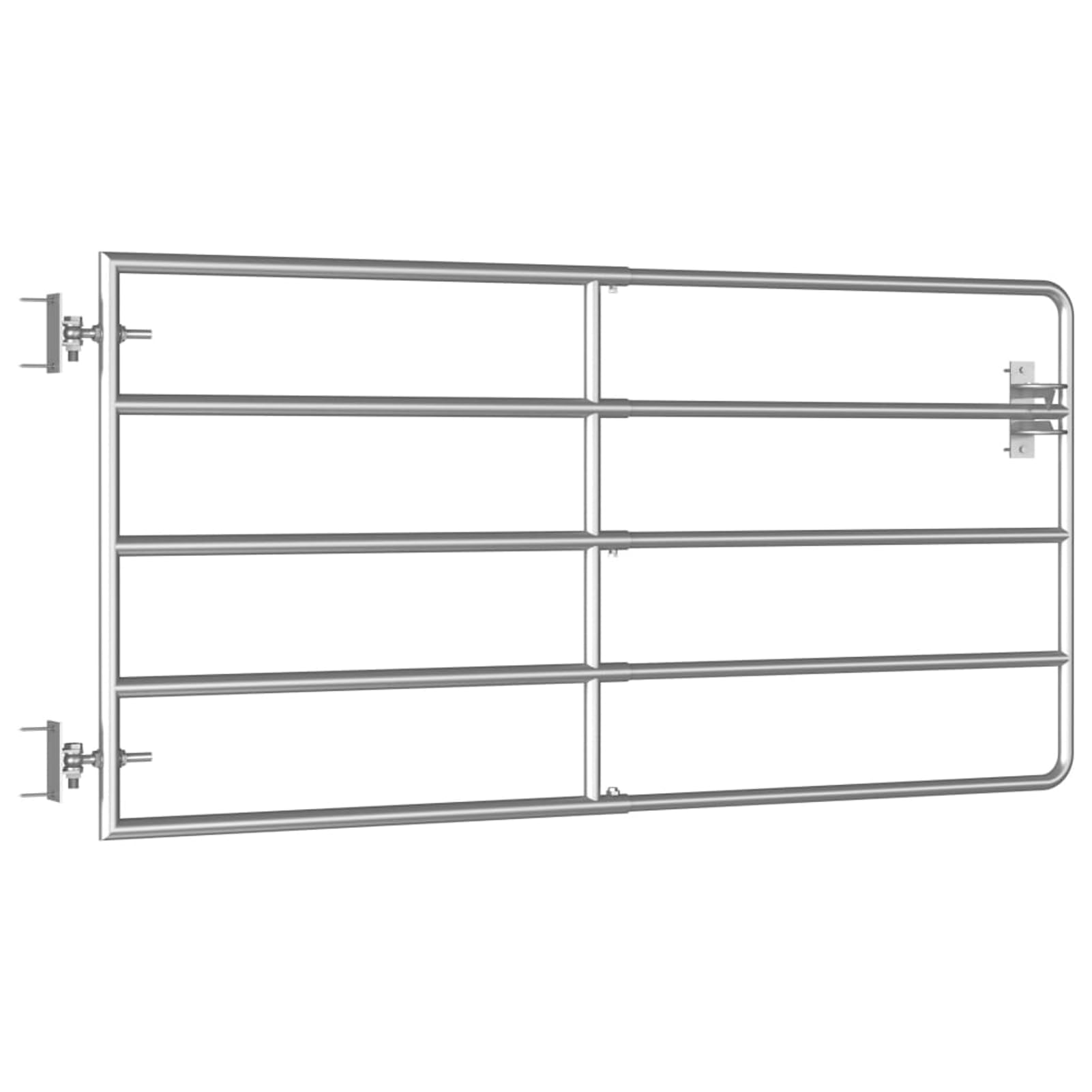 Barrera de Puerta de Seguridad Easy Close, a presión, Cancela de 5 Barras para Campo Acero Plateado (95-170) x90 cm