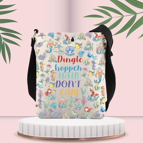 FUSTMW Fish Princess Gifts for Fish Lovers Ariels Crossbody Bag Dingle Hoppch Hair Don’t Care Cross Body Bucket Bag3