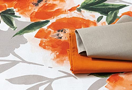 Nappe rectangulaire 100% coton de qualité supérieure motif Roxy orange - 3