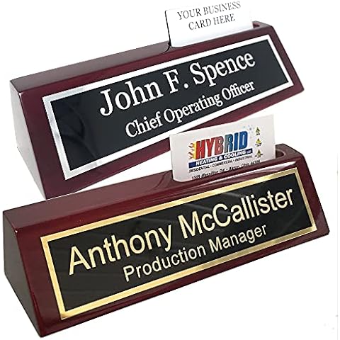 Desk Name Plate Personalized Engraved Name Plates Business Card Holder | Name Plate for Desk | Office Desk Decor - Personalized Plaque Name Plates for Desks | Personalized Name Plate Griffco Supply (Gold Plate) Cover