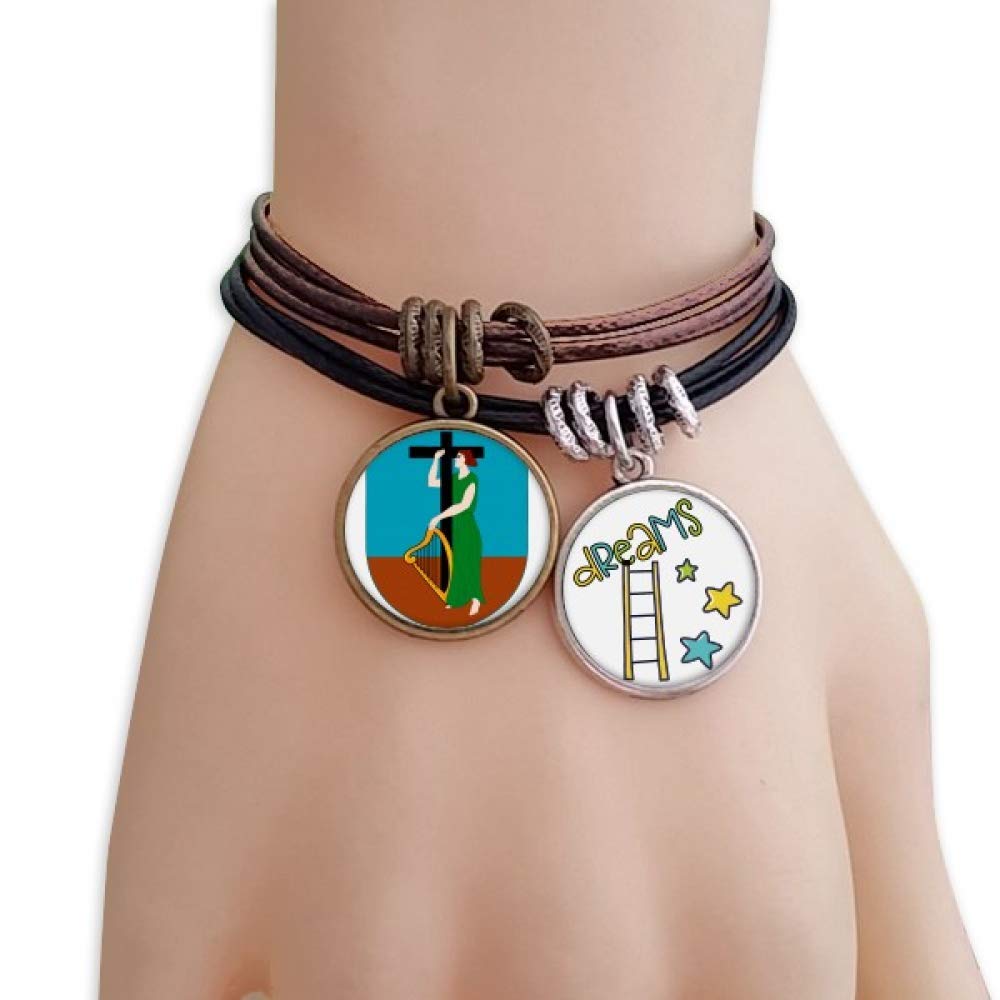 Montserrat Latin America National Emblem Bracelet Rope Wristband Dream Hope Ladder Star