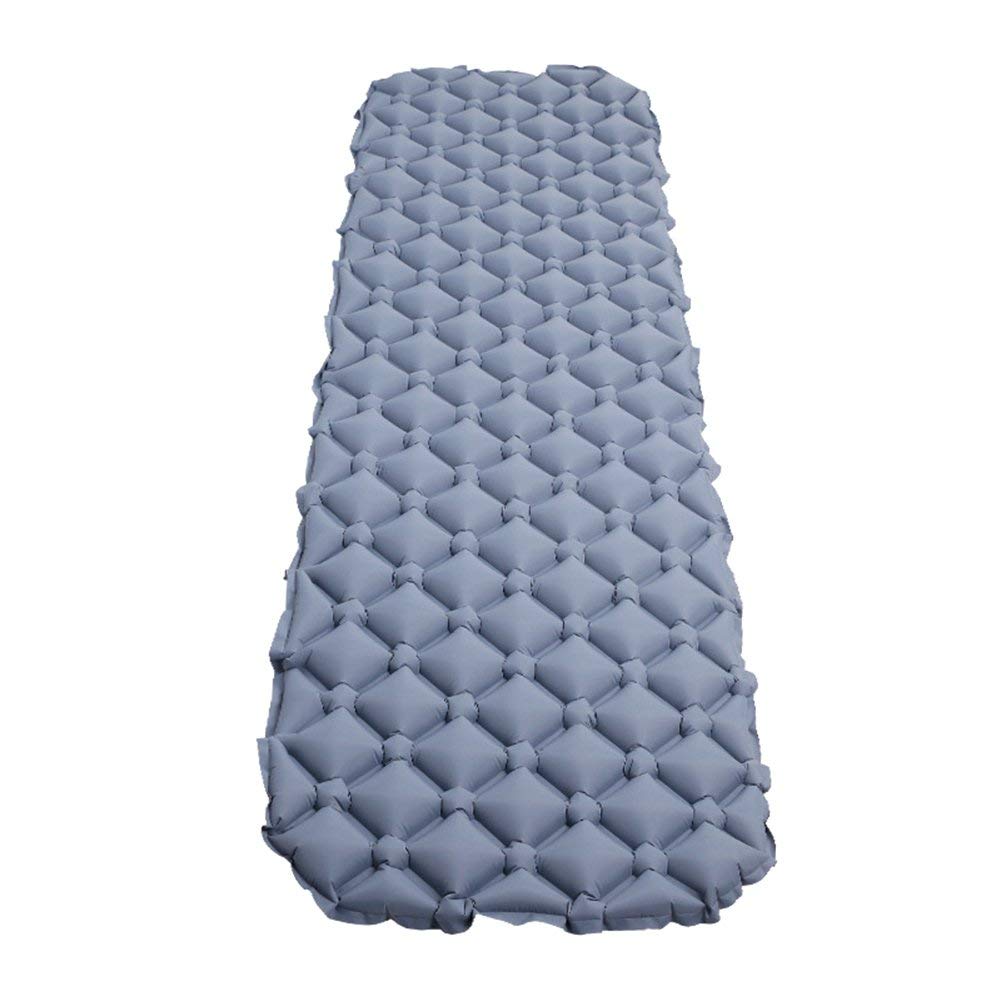 Matelas de Couchage Gonflable à Pompe intégrée sans Oreiller Tress à air ultraléger pour la randonnée en Plein air, la Plage, la randonnée, Le Camping,Gray