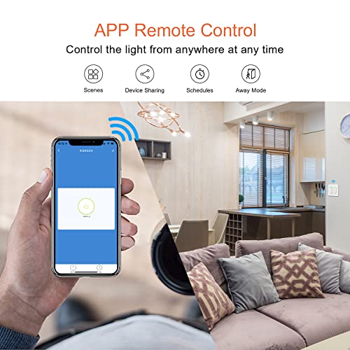 Smart Switch 3Gang Smart Light Switch 3 Gang Milfra 2.4Ghz In-Wall Smart Switch Alexa Wifi Switch Work With Alexa Google Assistant,Need Neutral Wire,Single-Pole Only #TOP3