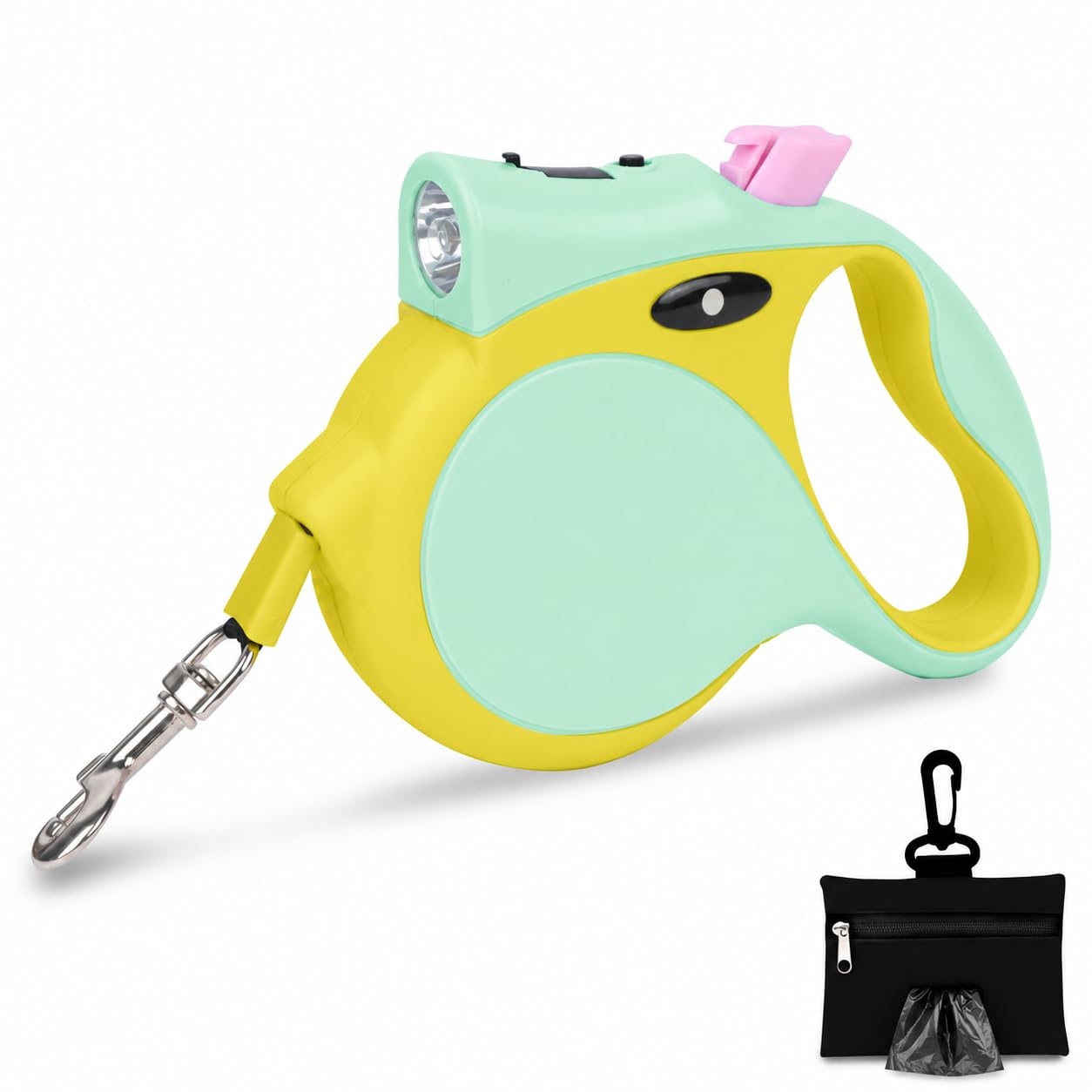 Retractable Dog Lead With LED Light, 5 m Extendable Dog Lead Up to 50 kg