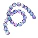 CzechFirePolish25-PieceRoundGlassBeads,6mm,TwoTonePurple/Blue