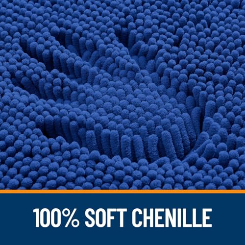 Image of OLANLY Bathroom Rugs Sets 2 Piece, Soft Absorbent Chenille Bath Mats Area Rug Set, Non-Slip, Quick Dry, Machine Washable Bath Mats for Bathroom, Home Decor Accessories (59 inchx20 inch+30 inchx20 inch, Royal Blue)