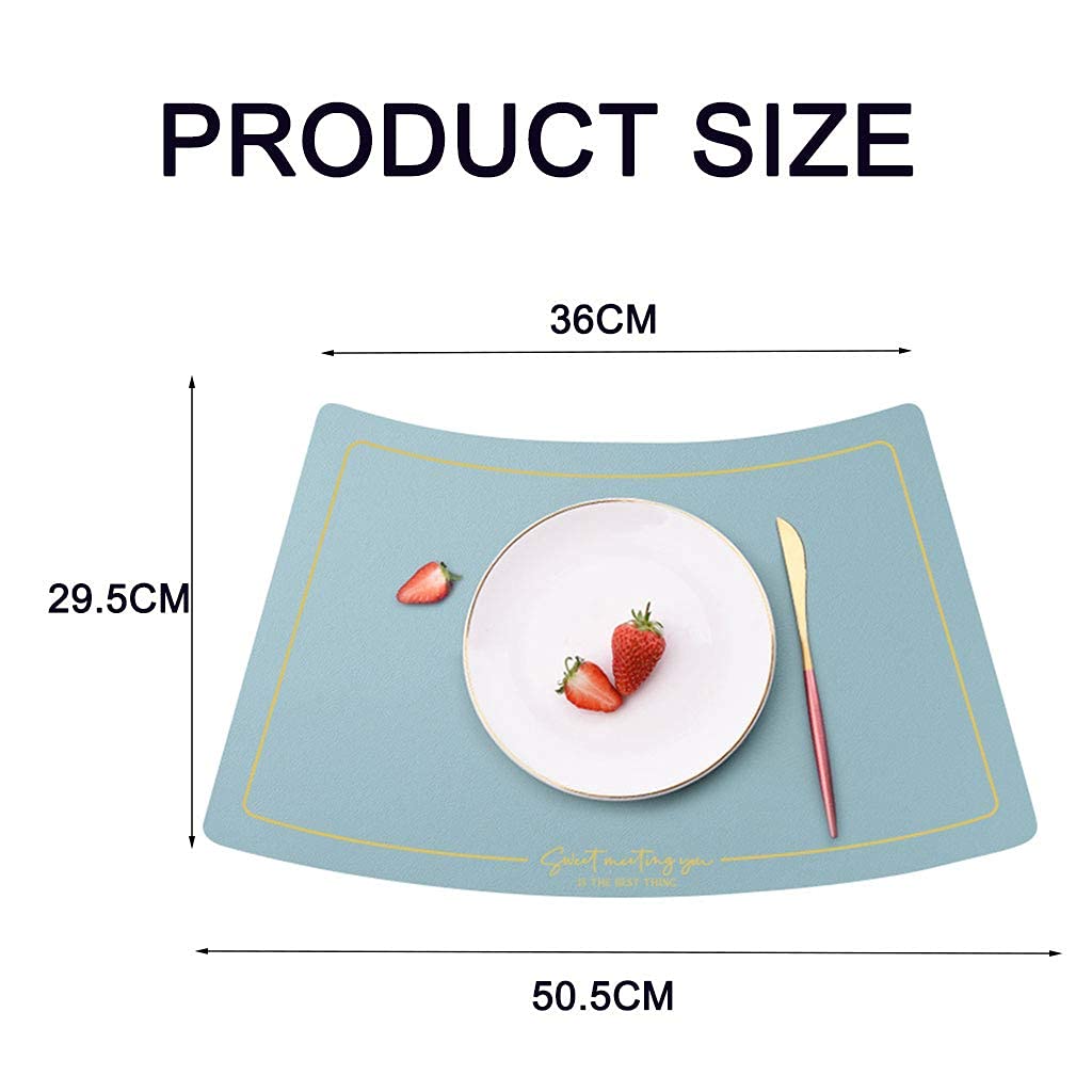 Decoración de mesa, manteles individuales, juego de 4 manteles individuales de piel sintética para cocina y comedor, impermeables y resistentes al aceite, con aislamiento térmico y anti-quemadura