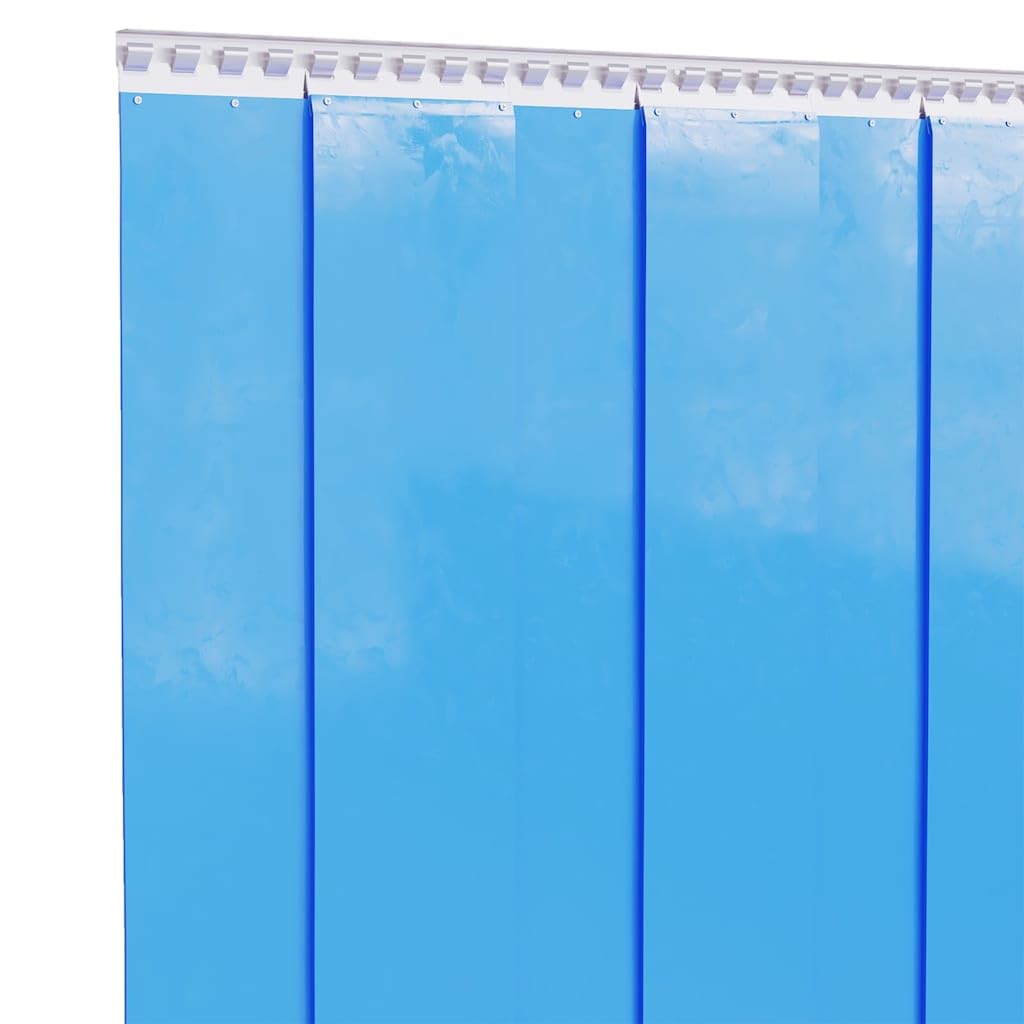 Rideau de Porte à Lanières PVC Bleu 200 mm x 1,6 mm, Rouleau de 10 m de Plastique Souple pour Isolation Thermique de Garage, Entrepôt et Séparation Industrielle