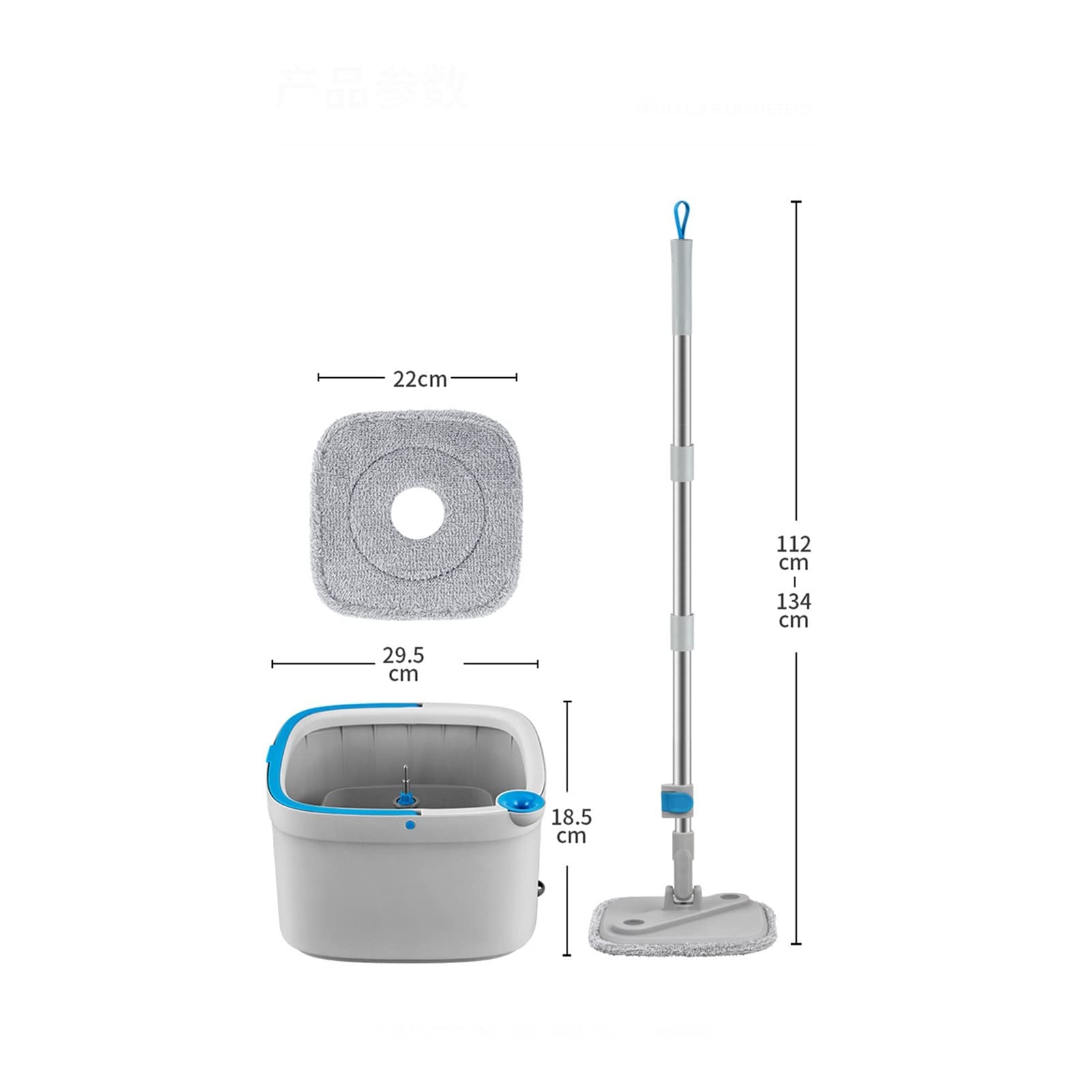Mopa giratoria y cubeta Sistema de limpieza del piso de la fregona y el cucharón con la filtración de agua Spinner - Mobiletos lavables y reutilizables de la microfibra lavable y reutilizable Trapeado