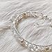 Handmade Silver Fairy Style Bracelet With Freshwater Pearls & White Crystals - Ethereal Magical Gift for Girls Teens Women(White crystal&Pearl)