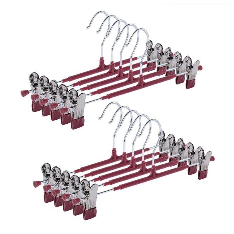 Armario metálico Multifuncional for Dormitorio con Perchas for Pantalones, Compatible Tiendas de Ropa(Plum)