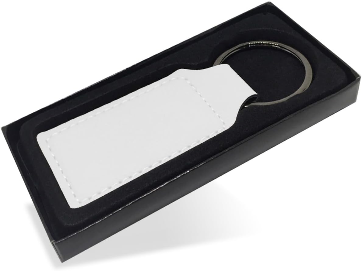 LaserGram Rectangle Keychain, Grad Cap Class of 2024, 2025, 2026, 2027, Personalized Engraving Included (White)