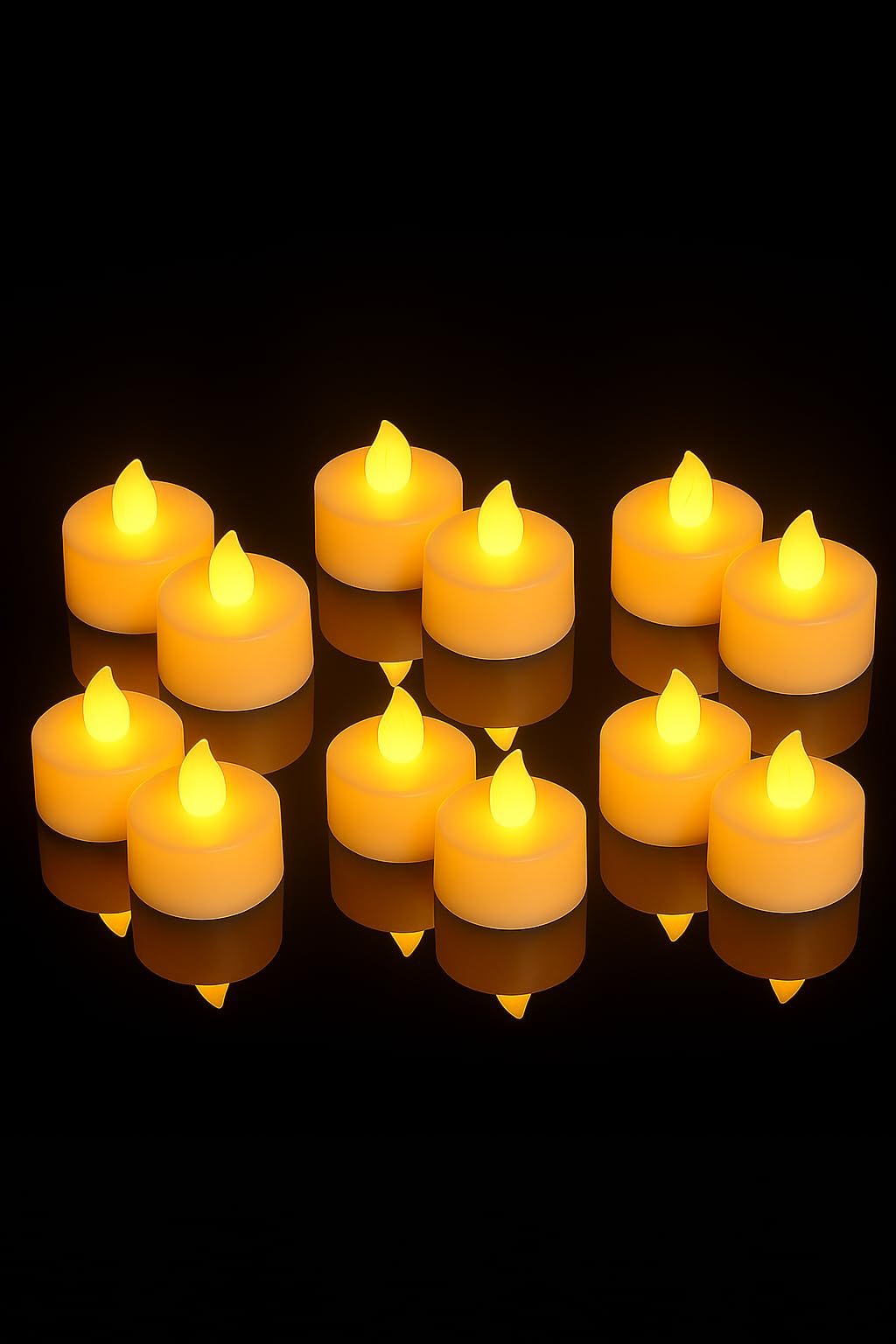 LED Tea Light Candles | Flameless & Smokeless Diyas | Battery-Operated Acrylic Decorative Candles for Home, Festive Decor & Gifting (6)