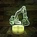 Produktbild 3D Illusion Nachtlicht 3D Bagger Nachtlicht Illusion Usb Led Touch Tischlampe 7 Farben Neuheit Bluetooth Lautsprecher Schreibtischlampe Nachttischlampe Geschenkled Nachtlicht