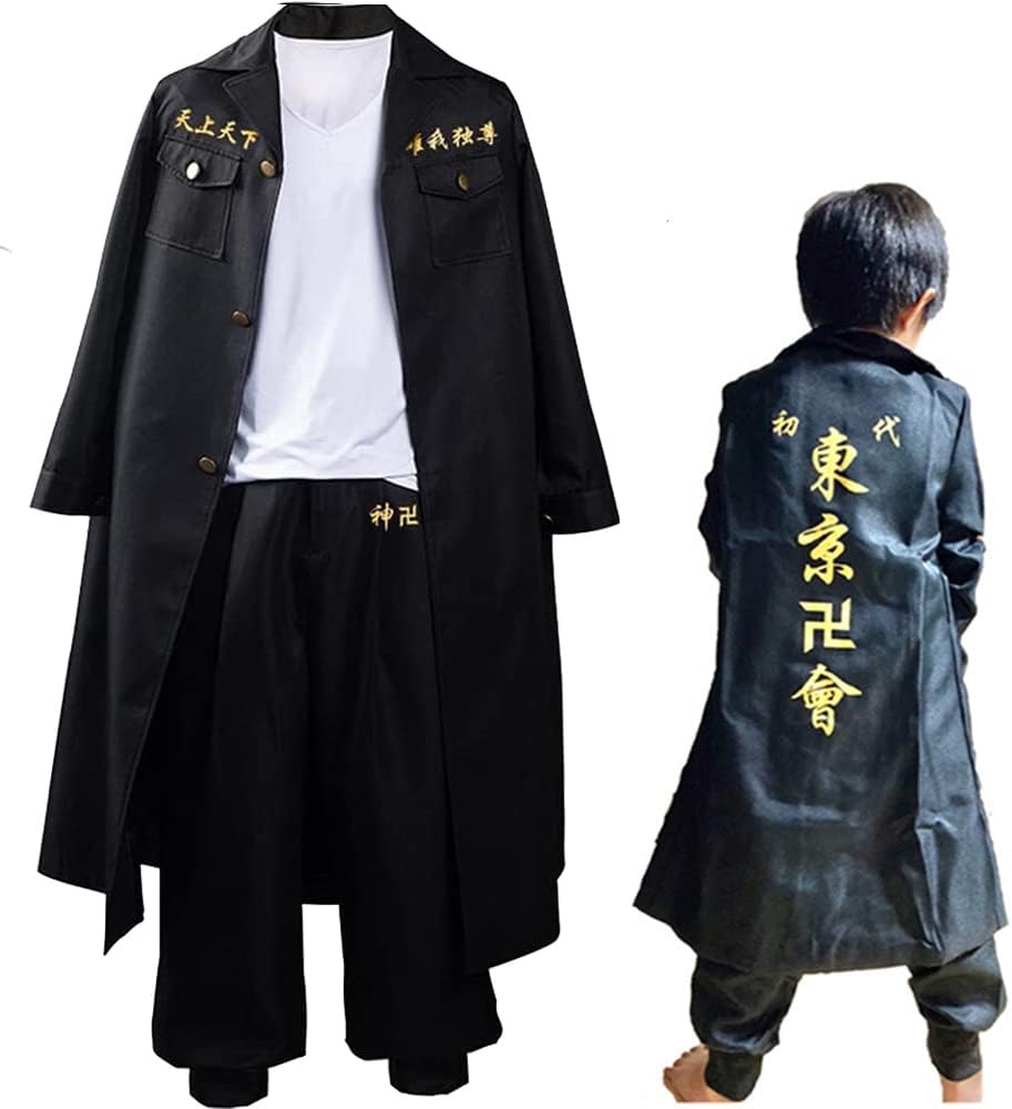 Pawpaw, Manjiro Sano, Cosplay, Kids Size, Manjiro Sano, Takemichi Hanagaki, Ken Ryuguji, Chifuyu Matsuno, Keisuke Baji, Takashi Mitsuya, Coat, Cosplay, Costume, Halloween, Christmas, Present, Anime