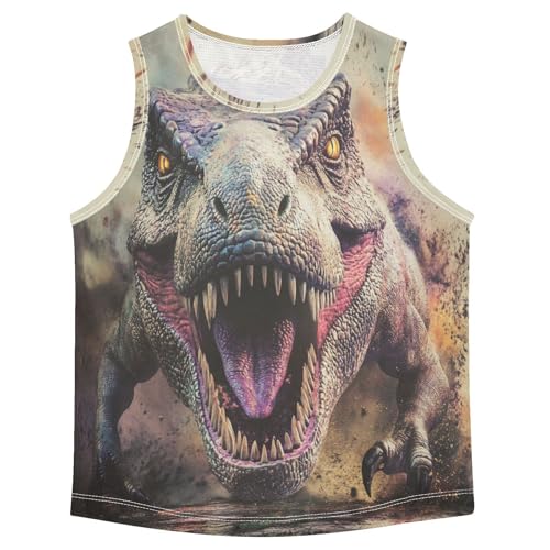 Boys Tank Top Shirts Dinosaur Wildlife Animal Sleeveless T-Shirts Crew Neck for Kids Clothing Children