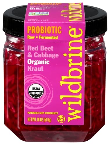 Wildbrine Organic Red Beet &amp; Cabbage Sauerkraut 18 oz Jar