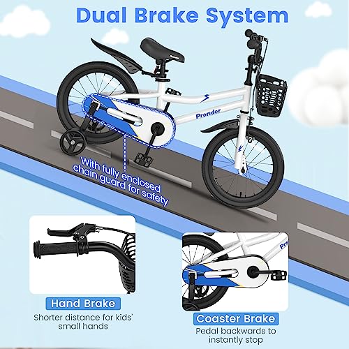 Image of BABY JOY Kids Bike, 12 14 16 18 Inch Boys Girls Bike for 3-8 Years w /Training Wheels, 20 Inch Children Bicycle for 8+ Teens w /Kickstand, Handbrake, Coaster Brake & Removable Basket, Sporty Bicycle