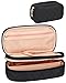 Relavel Makeup Bag, Small Makeup Bag for Women, Travel Cosmetic Bag, 2 Layers Waterproof Makeup Organizer Storage with Makeup Brush Holder, Black
