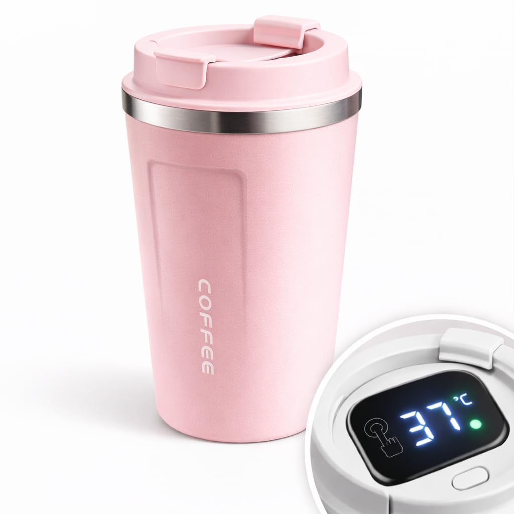 Copo Térmico 500ml Inox com Display LED de Temperatura, Anti Vazamento, Mantém Bebidas