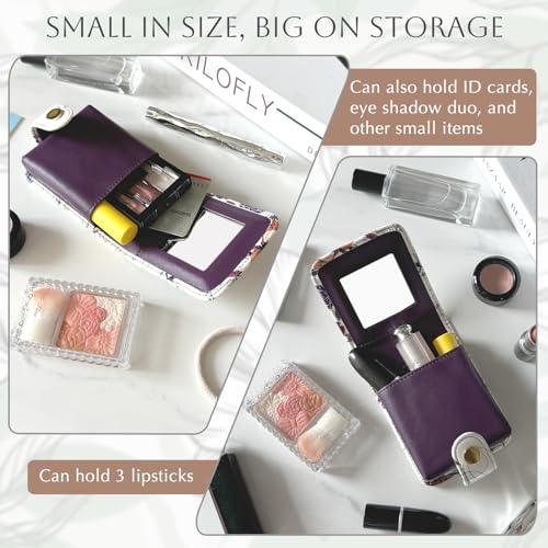 kilofly Genuine Leather Double Lipstick Case Cosmetic Makeup Holder + Gift Box3